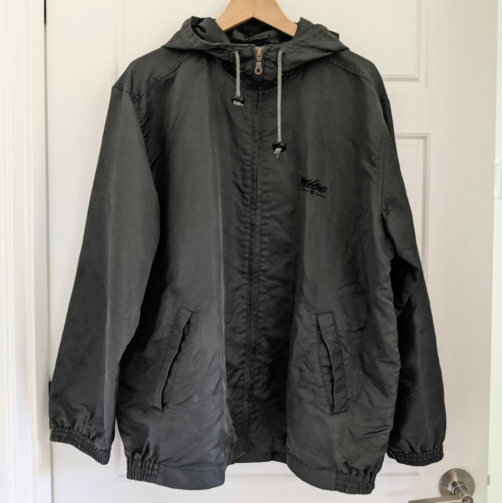 Vintage Y2K Men's Water Resistant Windbreaker Zip Up Hoodie Jacket Sz‎ L Outdoor